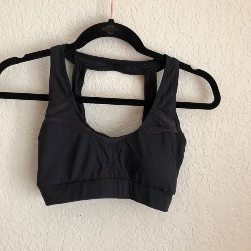 NWOT Black Capezio Open-Back Sports Bra Sz. S